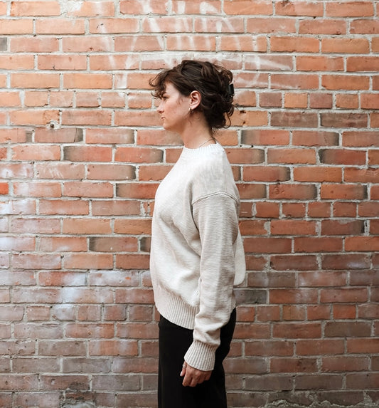 Boyfriend Crewneck Sweater in Natural