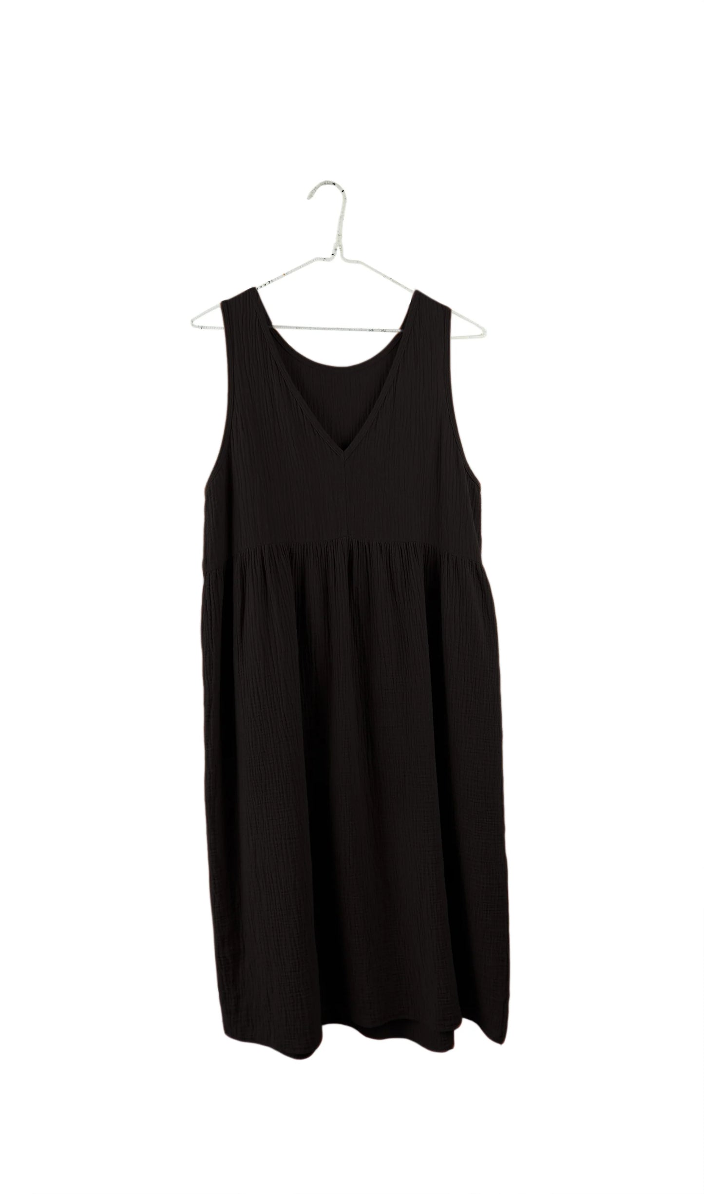 Organic Reversible Gauze Dress in Black