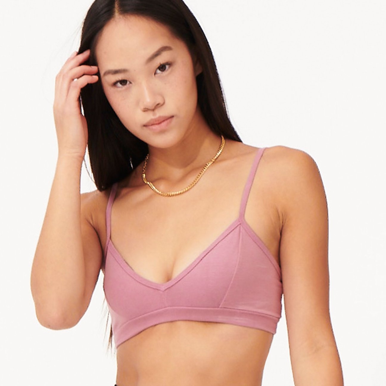 Groceries Apparel Vee Bra in Skywalker, Dasha, Scallop, Chamomile, Vanilla & Black
