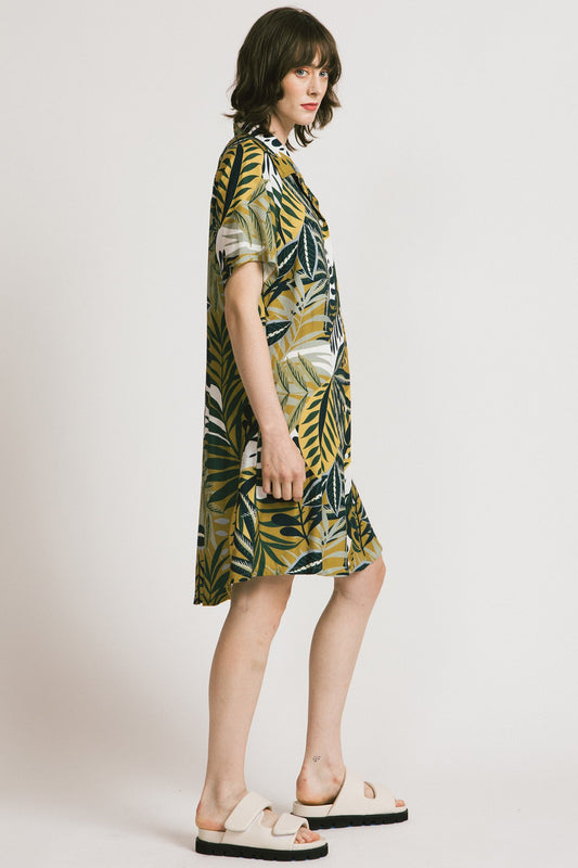 Anitgua Dress in Green Floral