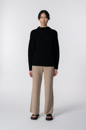 Merino Rib Sweater in Black-Limited Sizes