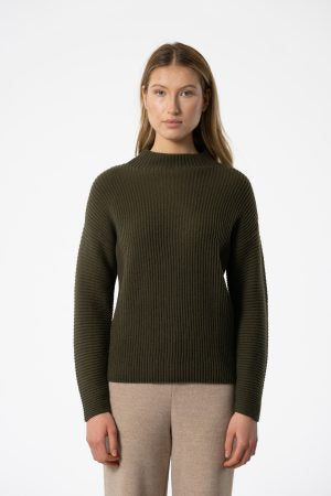 Merino Rib Sweater in Olive Green-Limited Sizes