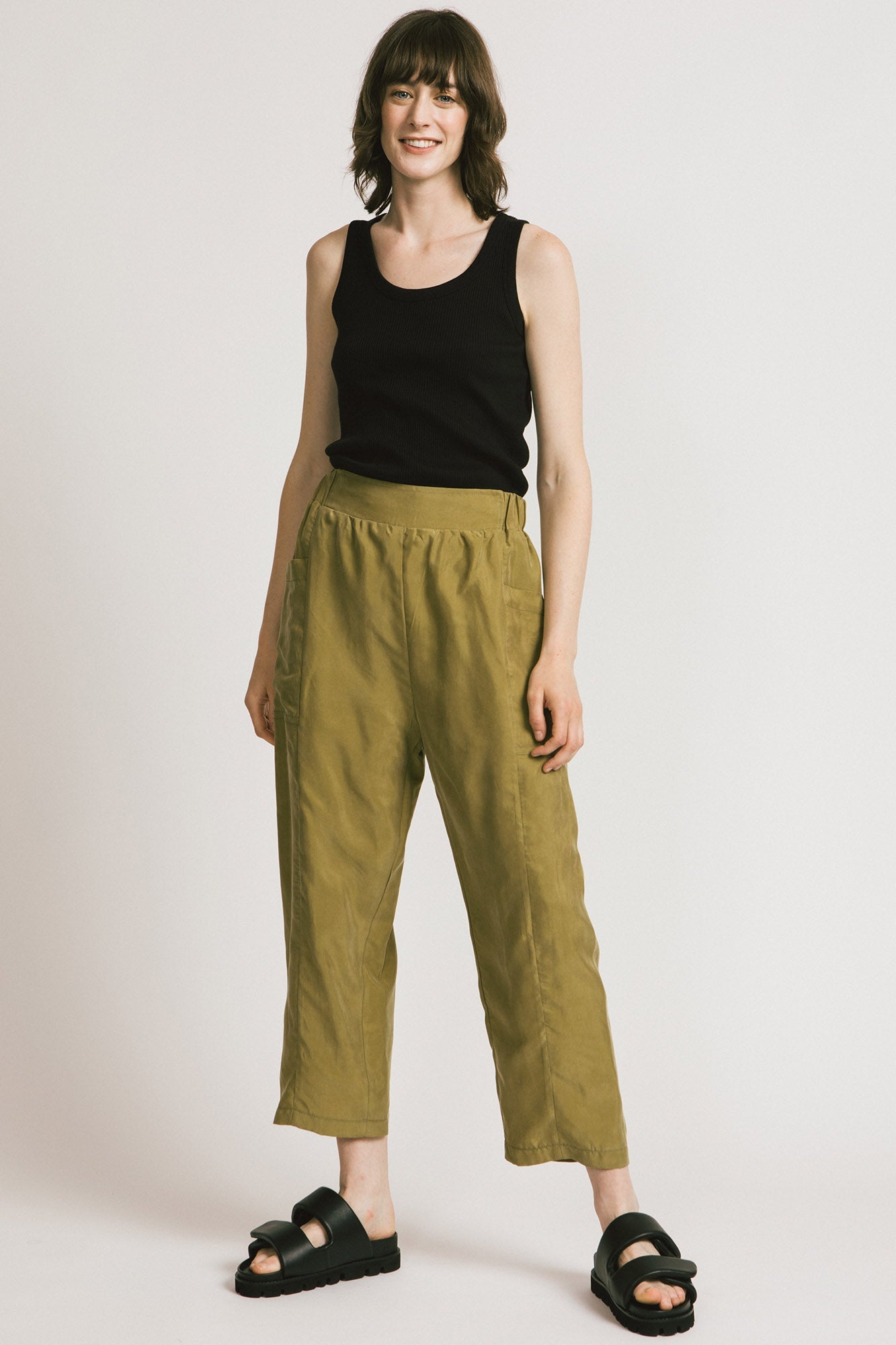 Yucca Pant in Green Cupro