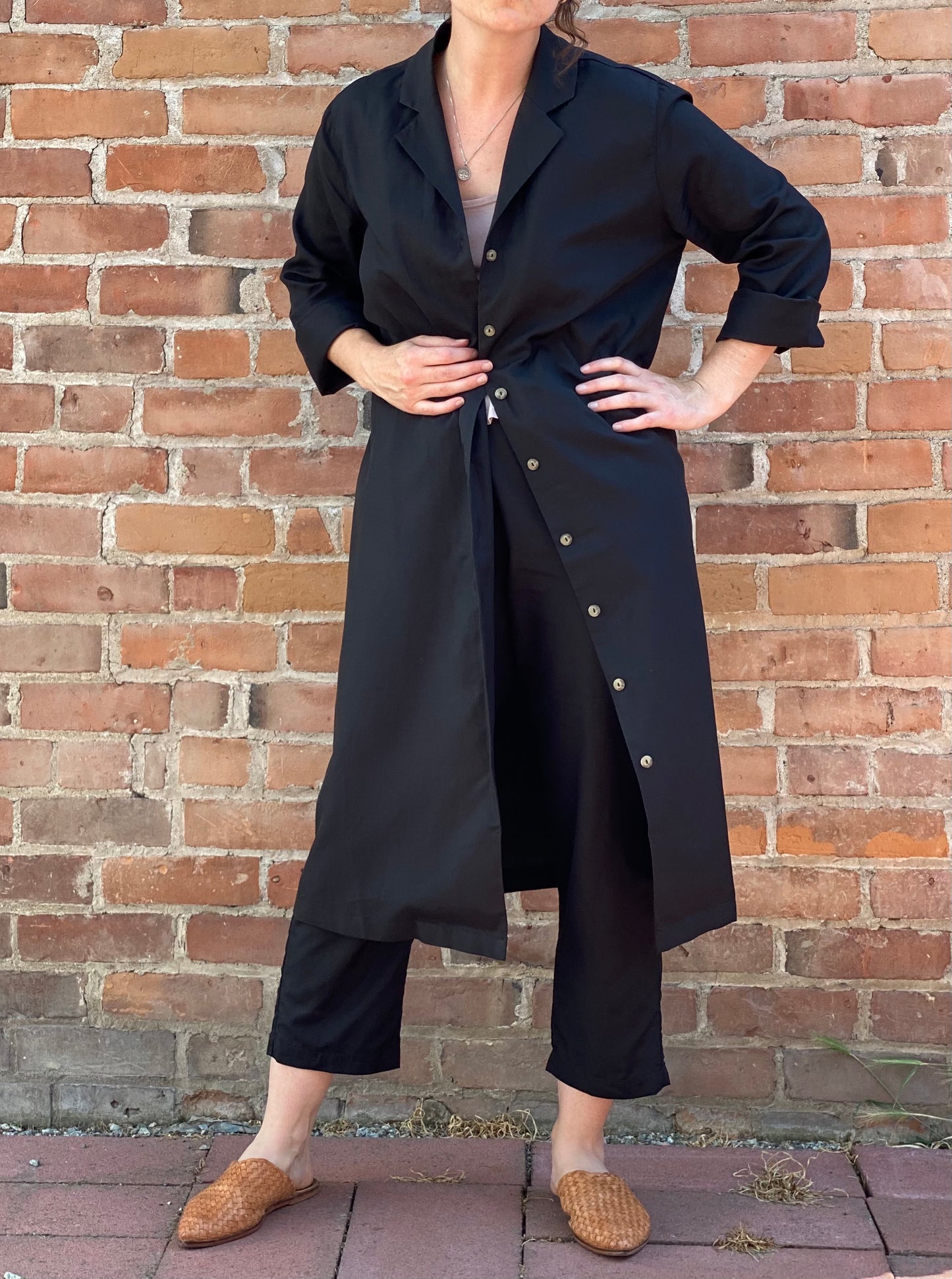 It is Well L.A Cupro Button-Down Dress in Black