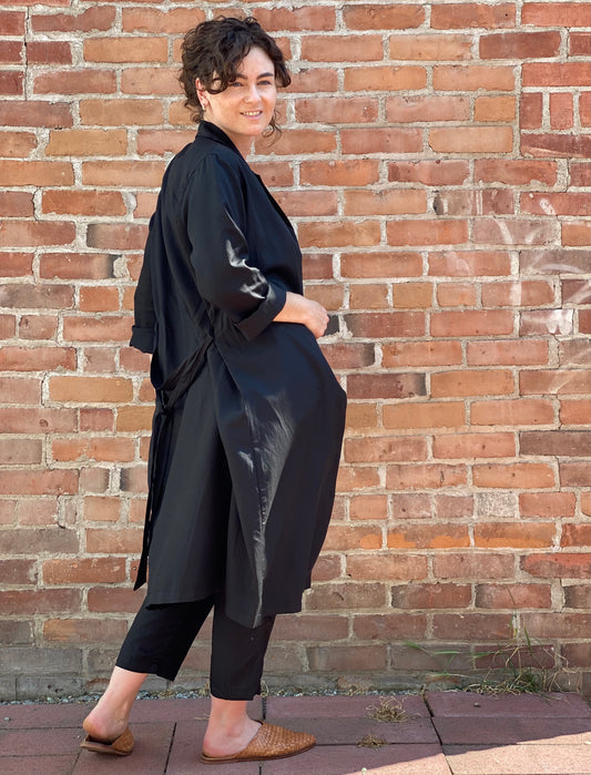 It is Well L.A Cupro Button-Down Dress in Black