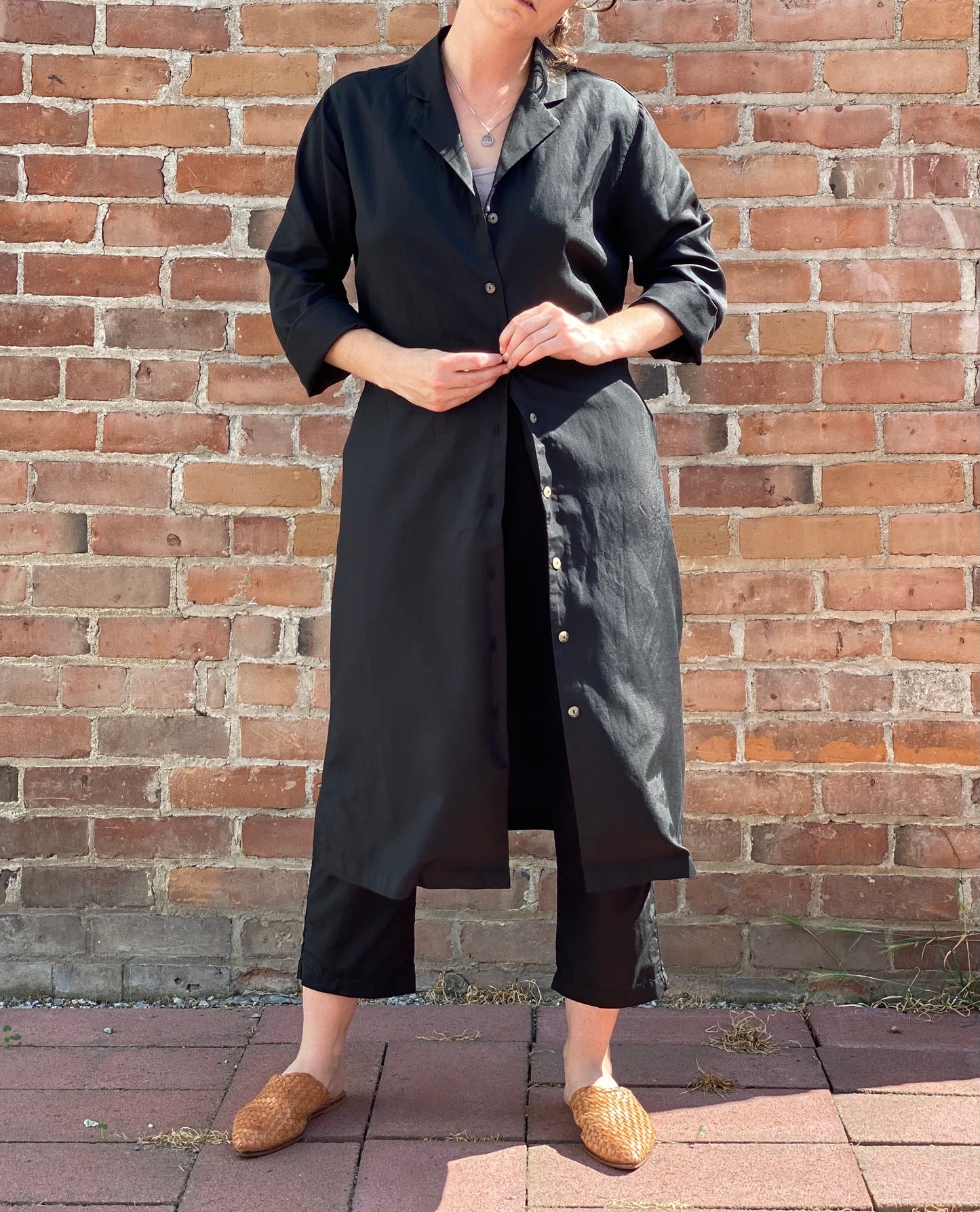 It is Well L.A Cupro Button-Down Dress in Black