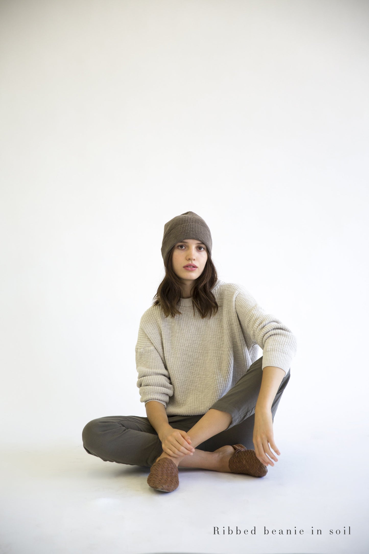 Ribbed Beanie in Charcoal