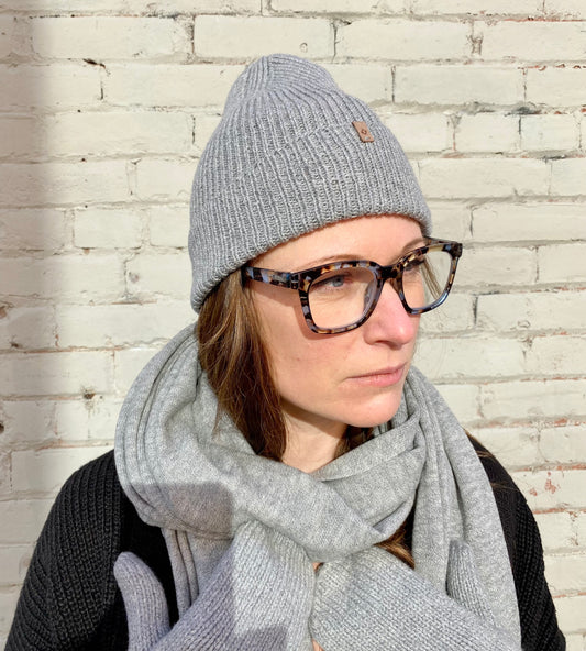 Dinadi Merino Rib Hat in Flint Grey