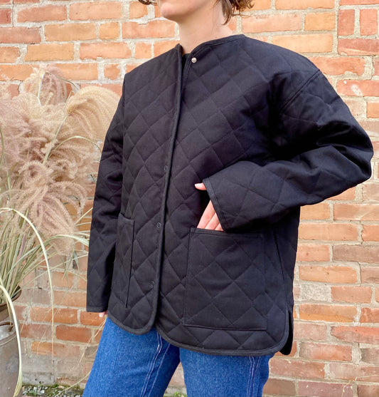 Seek Shelter Milo Coat in Black made in Vancouver Canada