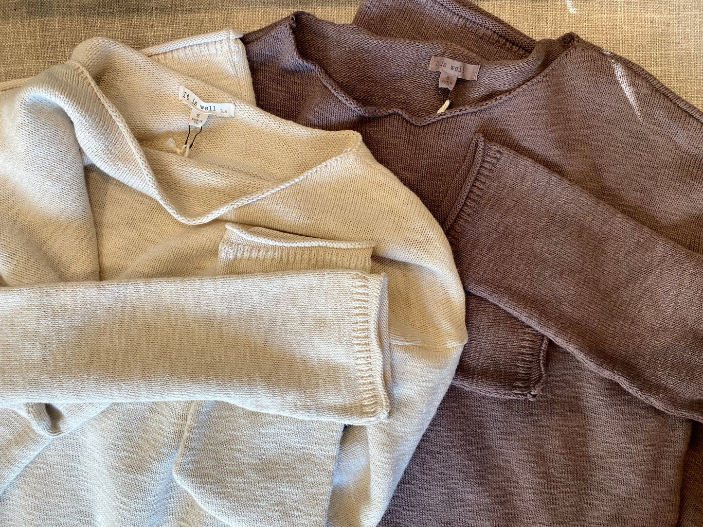 It Is Well L.A. Serene Sweater Dress in Natural, Soil & Black