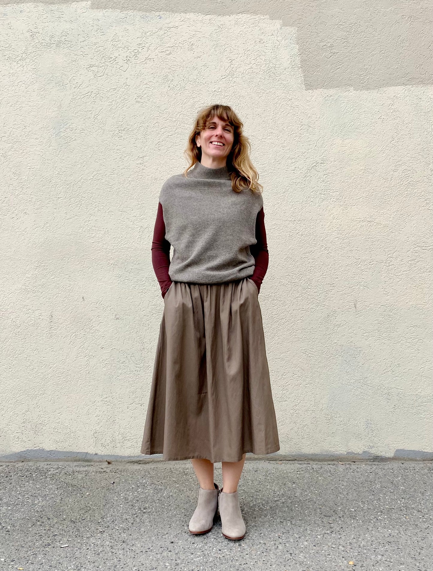 Dinadi Yak Wool Vest in Oat Brown made in Nepal