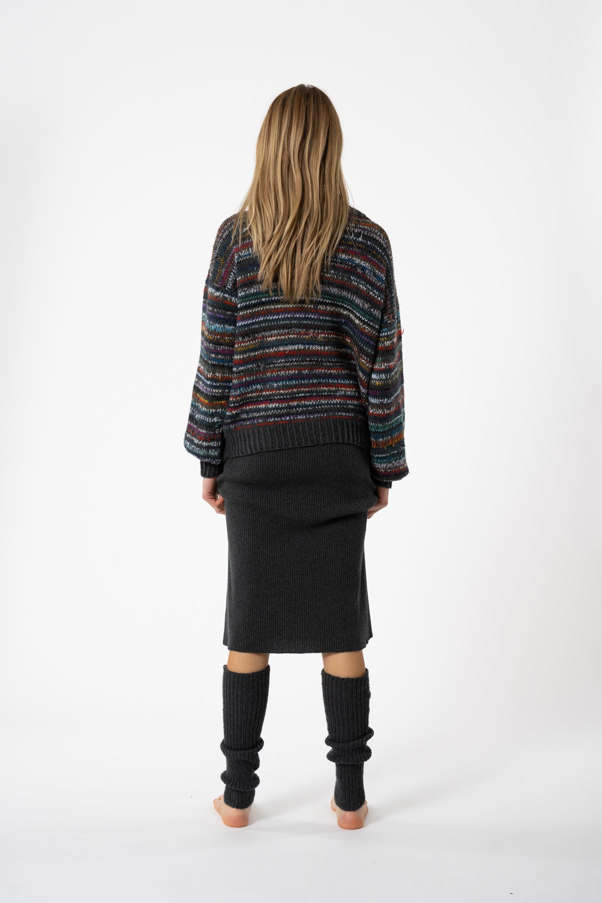 MERINO Handknit Leg Warmers in Charcoal Grey