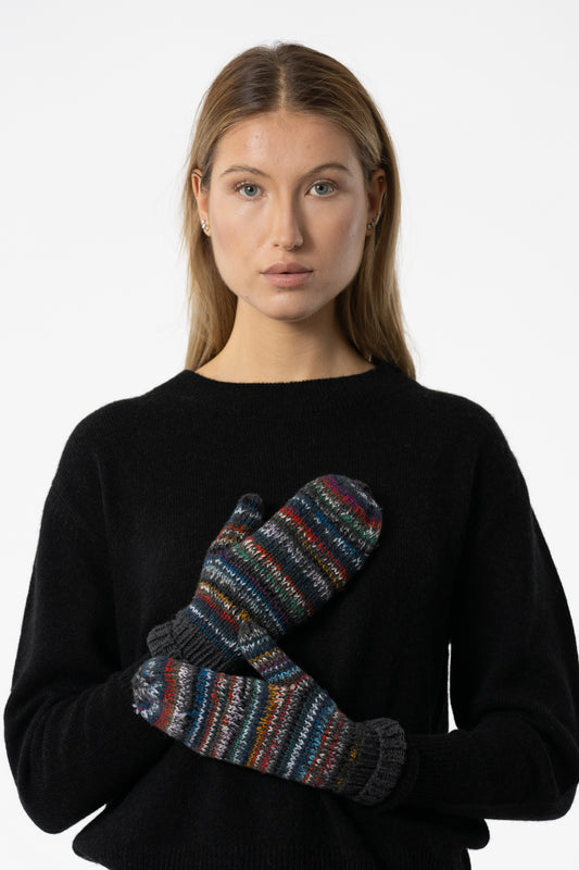 Merino Handknit Mittens | Zero Waste Multi Colour