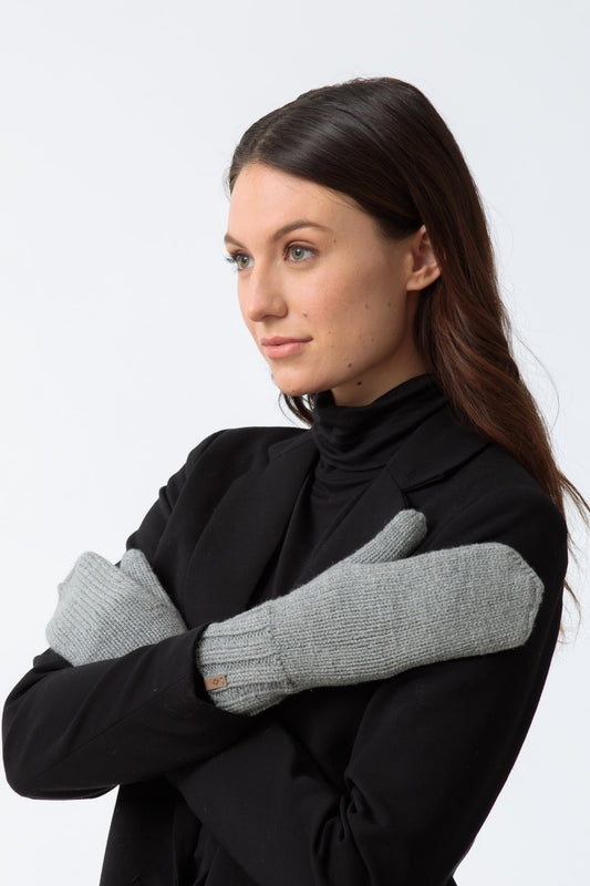 Dinadi Merino Mittens in Flint Grey