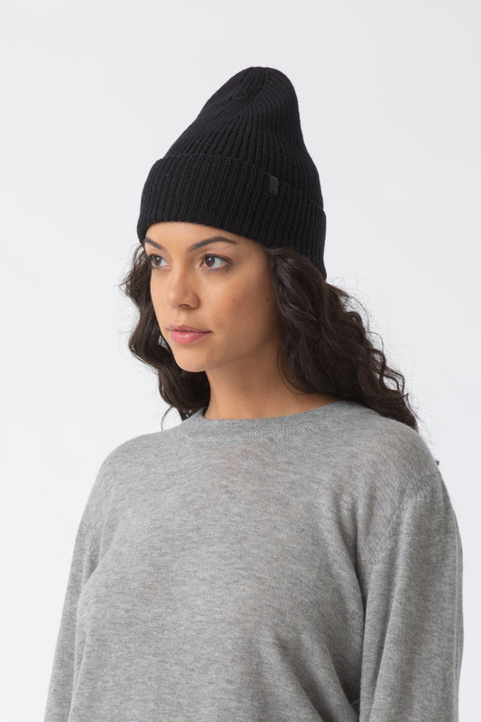 Dinadi Merino Rib Hat in Black