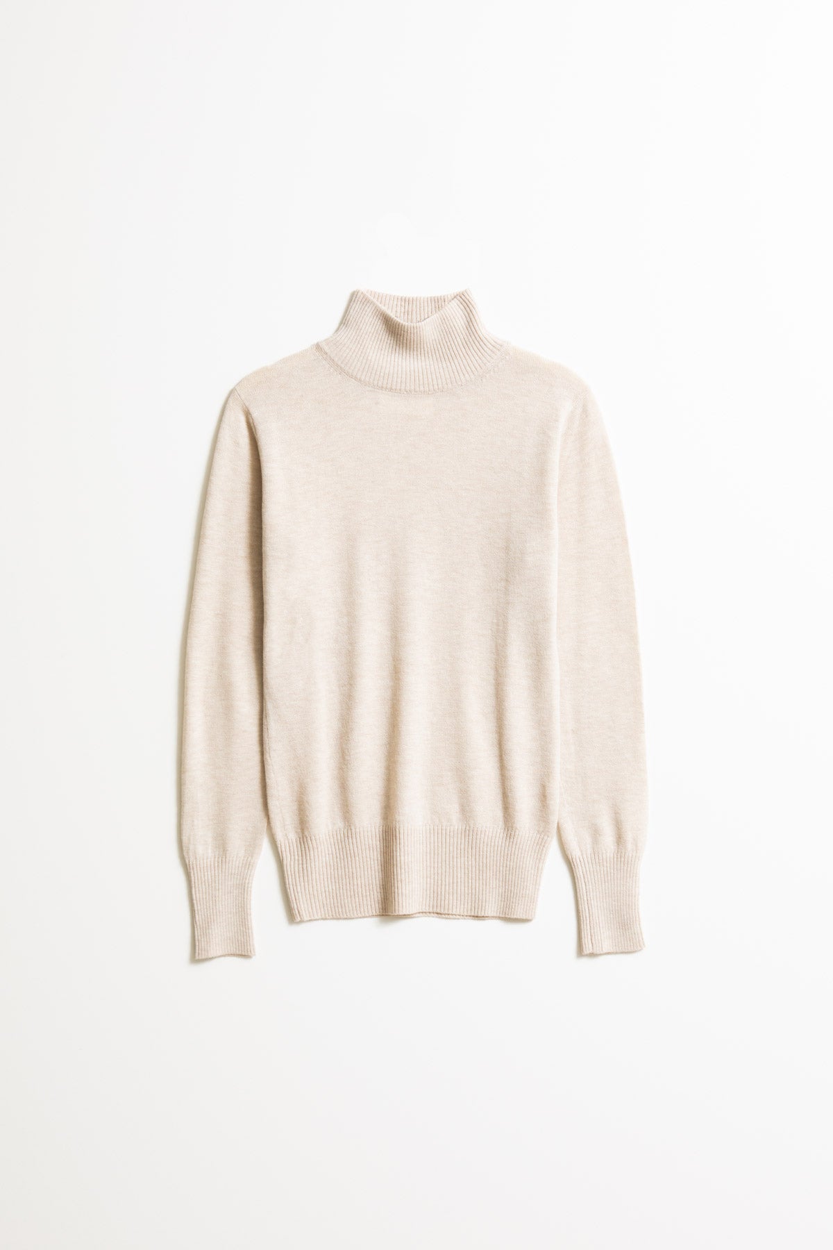 Dinadi Merino Turtleneck in Almond White made in Nepal