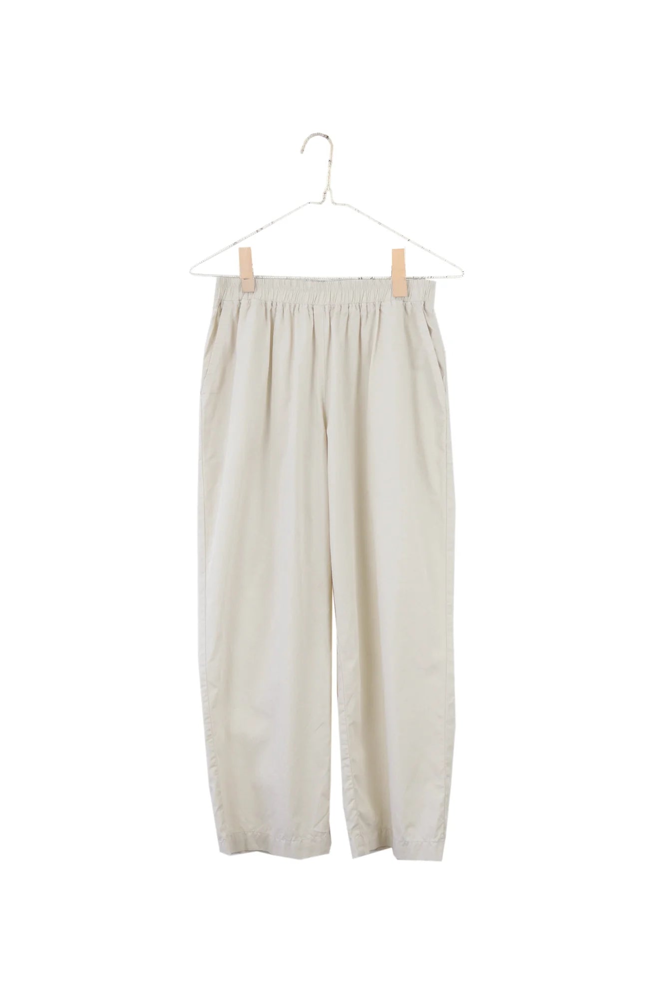 Organic Poplin Cropped Pant in Natural