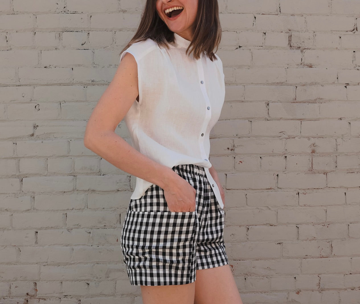 Leda Shorts in Check
