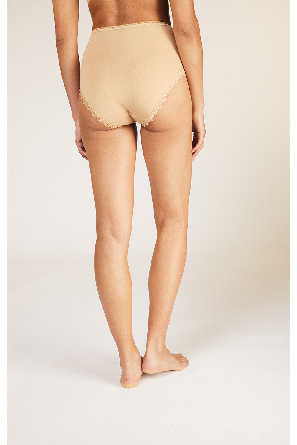 High Waist Brief in Almond