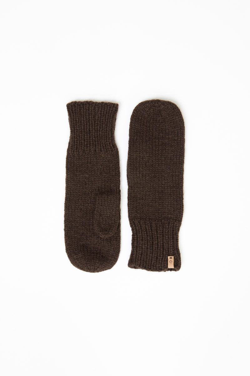Dinadi Yak Wool Mittens Dark Brown