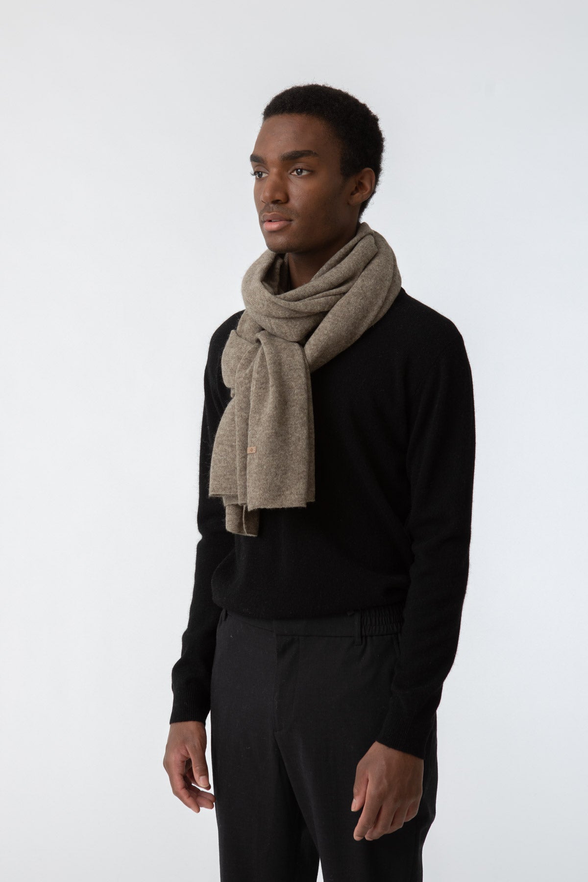 Dinadi Yak Wool Scarf in Oat Brown