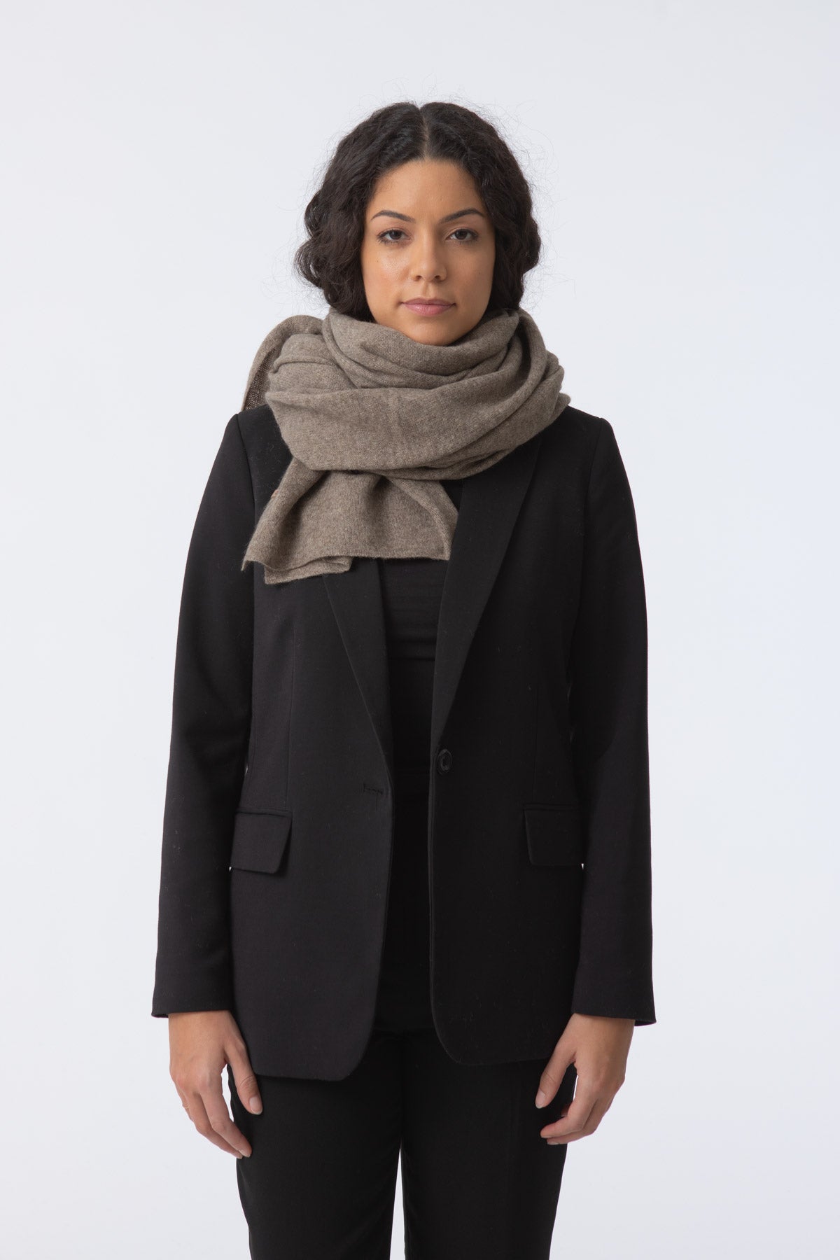 Dinadi Yak Wool Scarf in Oat Brown