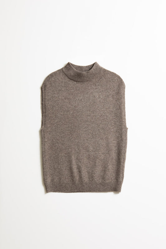 Dinadi Yak Wool Vest in Oat Brown made in Nepal