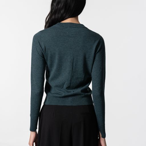 Fitted Merino Cardigan in Dragonfly Green