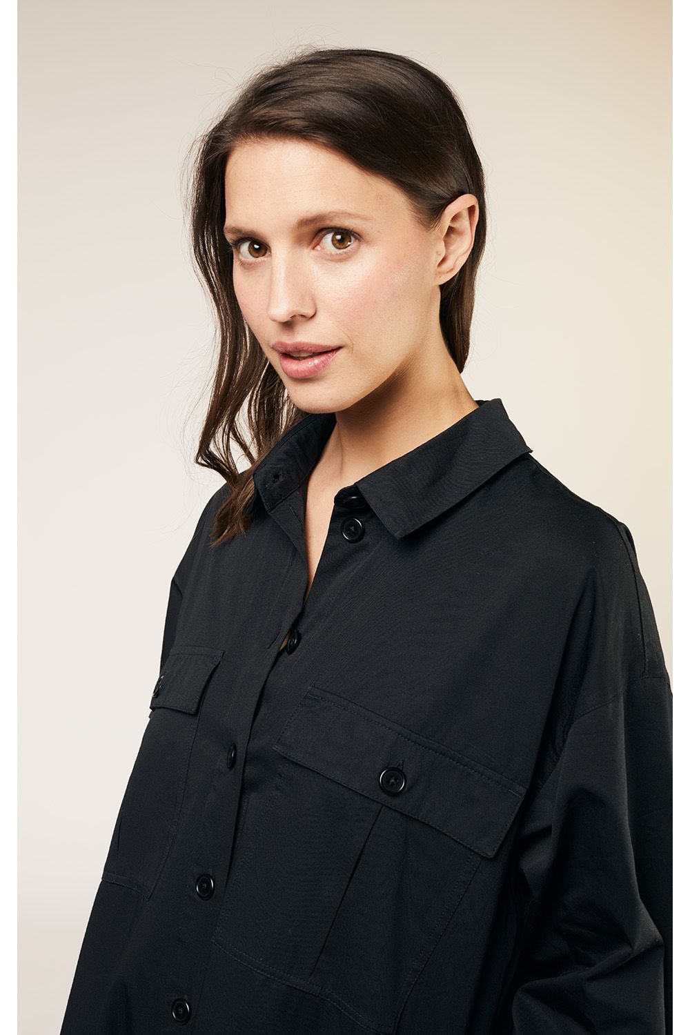 People Tree Sophia Shirt Dress in Black