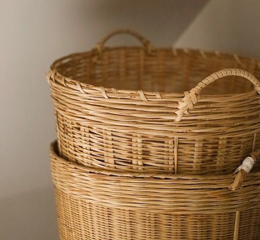 nested woven laundry baskets