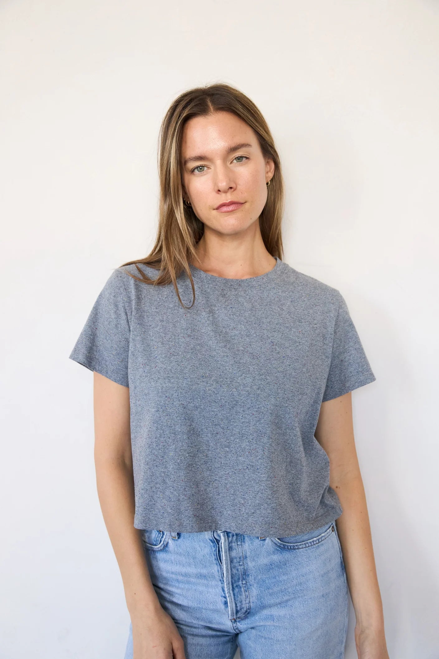 Crop Tee in Speckle