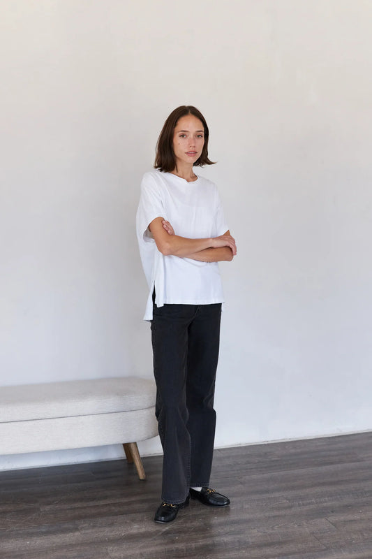 Boxy Tee in Salt