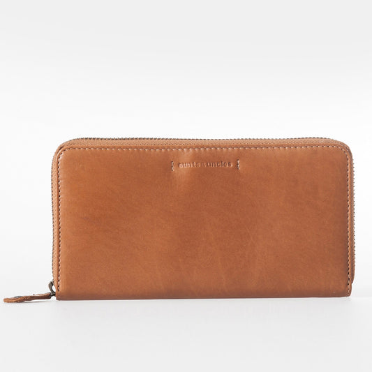 Aunts & Uncles - SS24 - Melon Leather Wallet in Cognac -  front display 1
