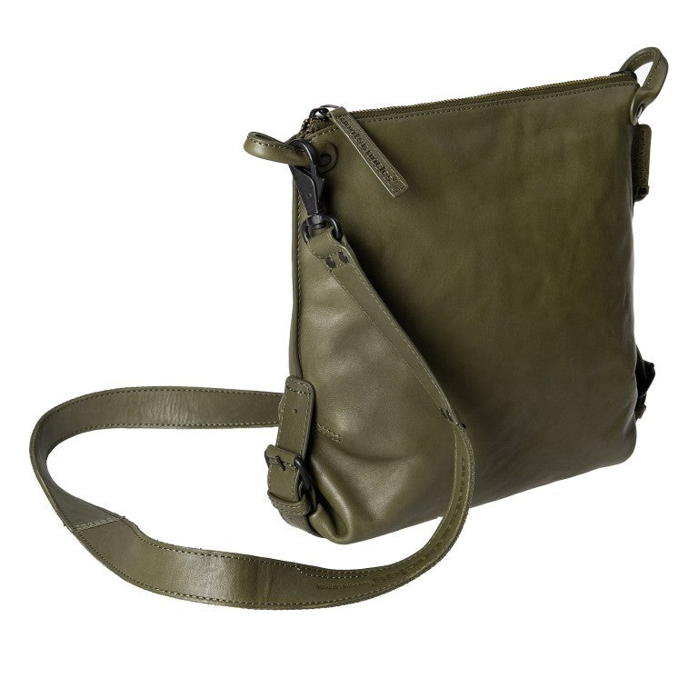 Aunts & Uncles - SS24 - Mrs Raisin Cookie Leather Bag in Moss green - front close -up 2