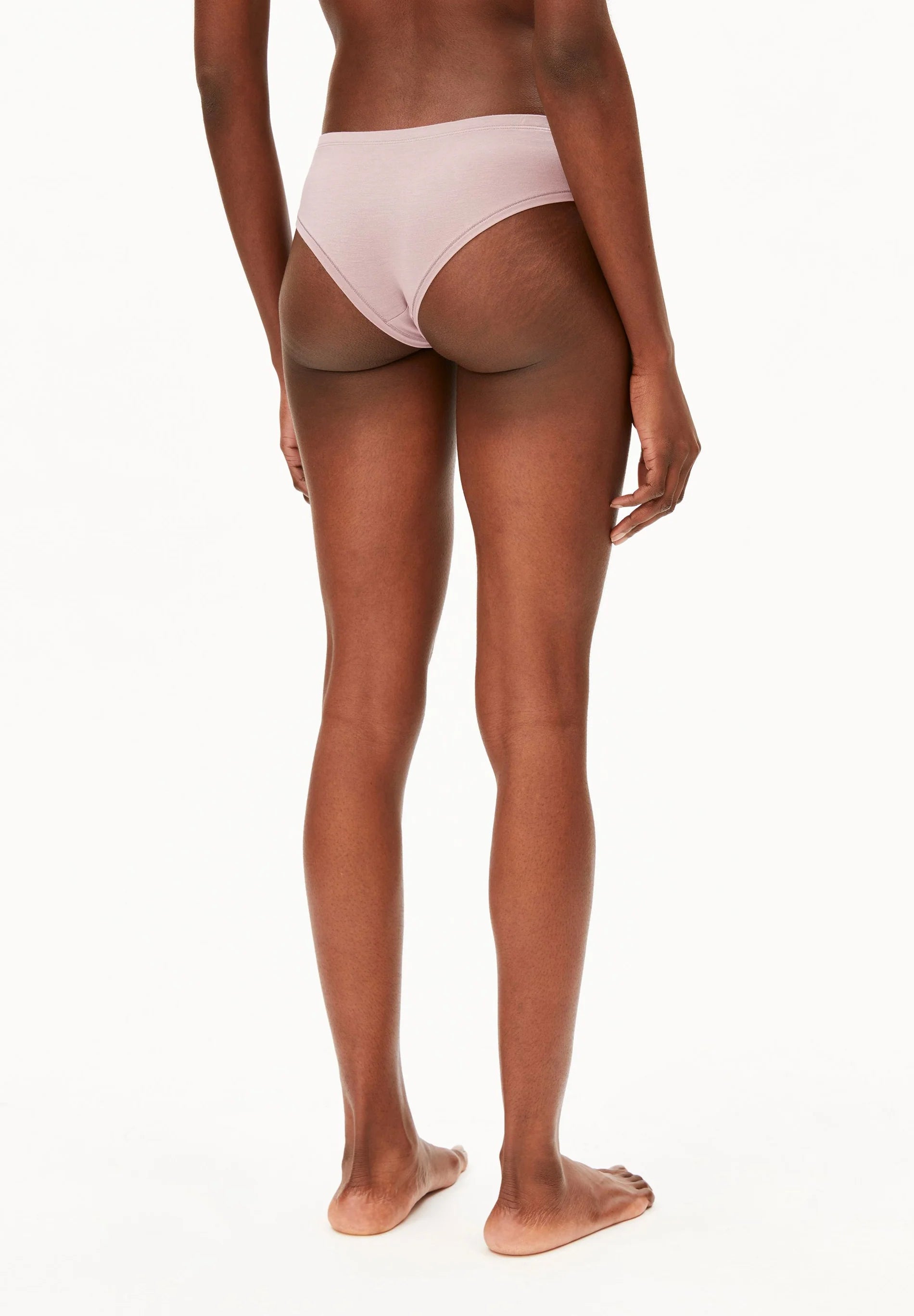 Eiraa Hipster Underwear panties – ARMEDANGELS Canada blush grey back view on model in kelowna
