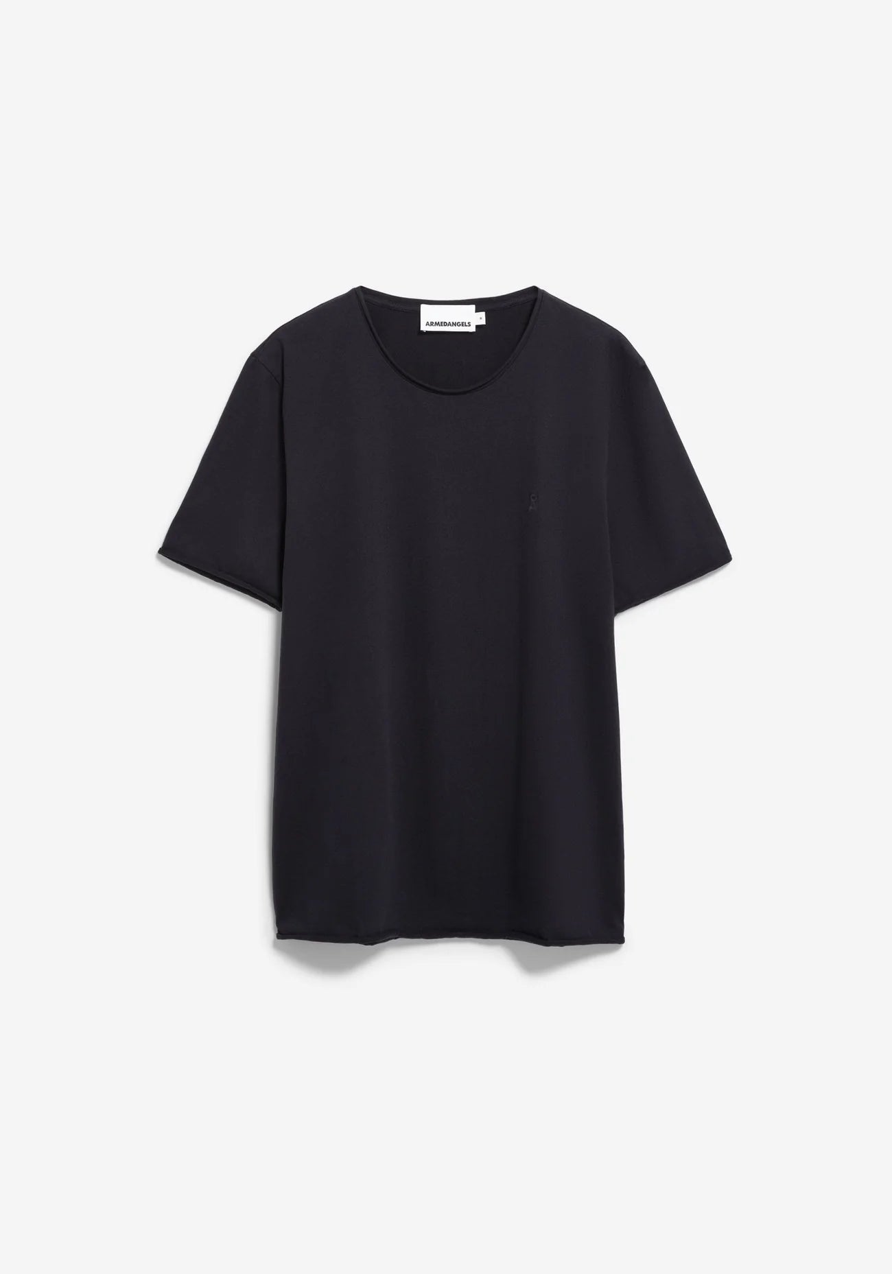 Men's black t-shirt organic cotton JAAMES BRUSHED T-SHIRT in Black - ARMEDANGELS Canada front flat lay