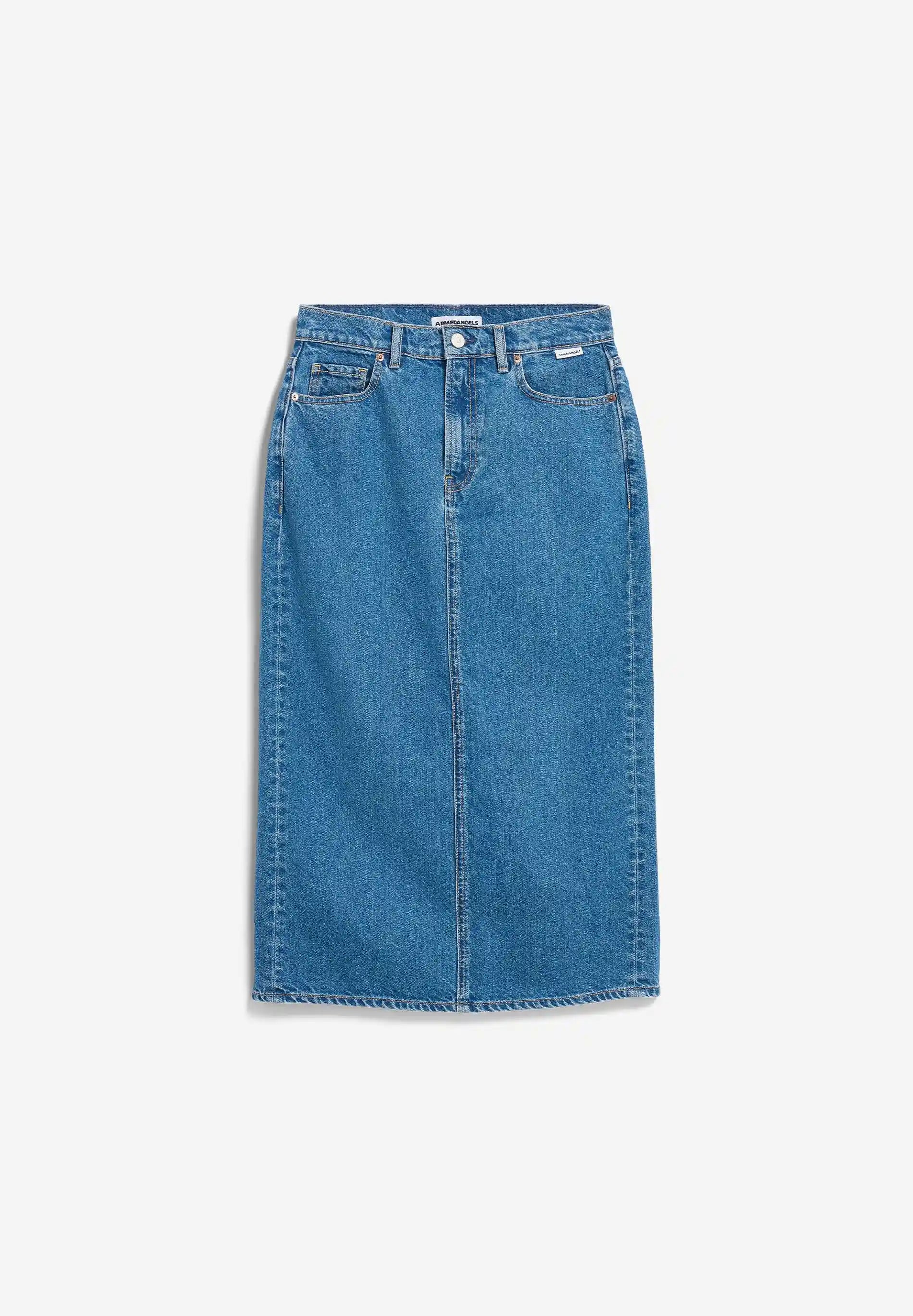 ARMEDANGELS Canada KAALYKE Denim Midi Skirt in Daydream – frontlay of front