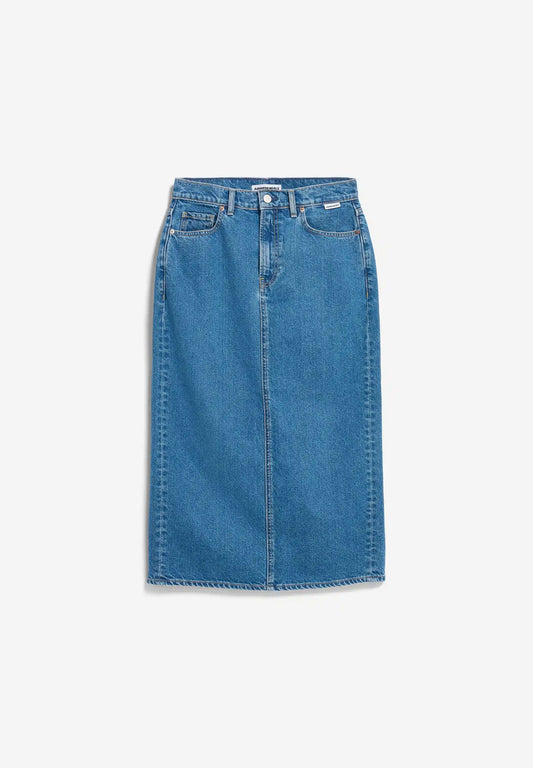 ARMEDANGELS Canada KAALYKE Denim Midi Skirt in Daydream – frontlay of front