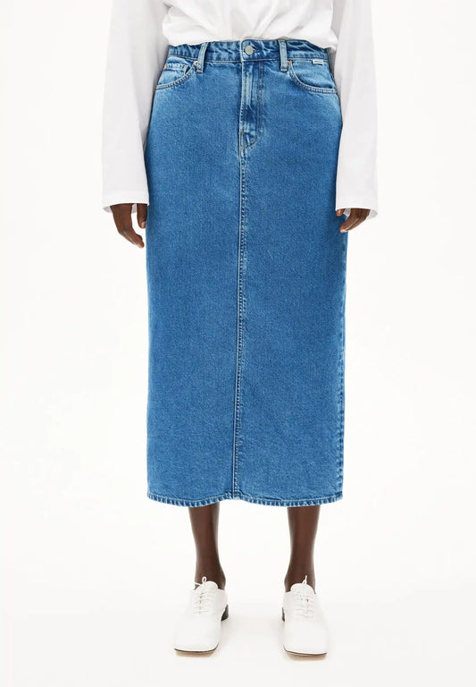 ARMEDANGELS Canada KAALYKE Denim Midi Skirt in Daydream – front view