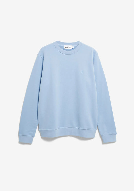 BAARO LOOP SWEATSHIRT in Wedgewood - ARMEDANGELS Canada blue sweatshirt organic cotton flat lay front in Kelowna