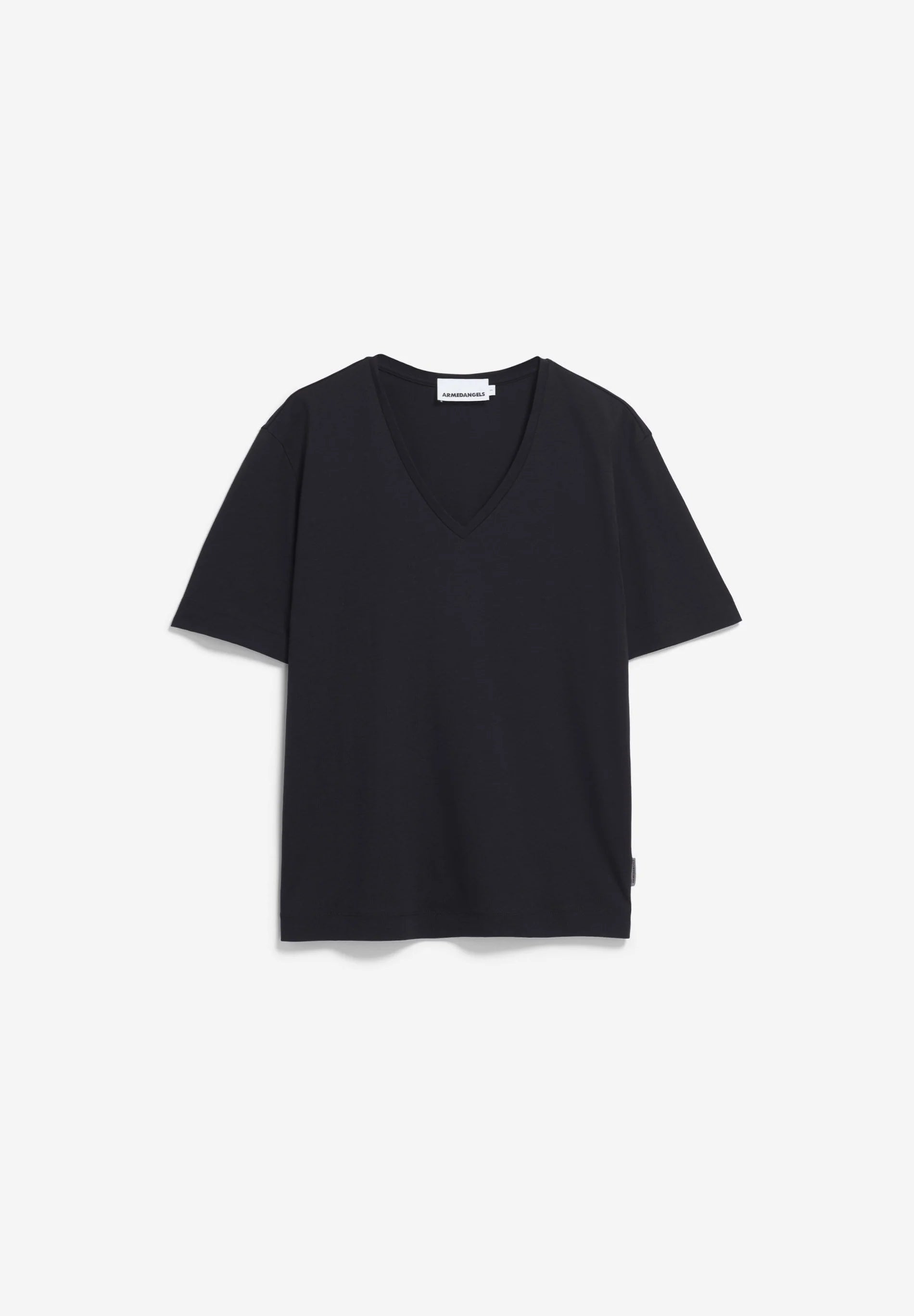 V-Neck T-Shirt – ARMEDANGELS Canada black flatlay