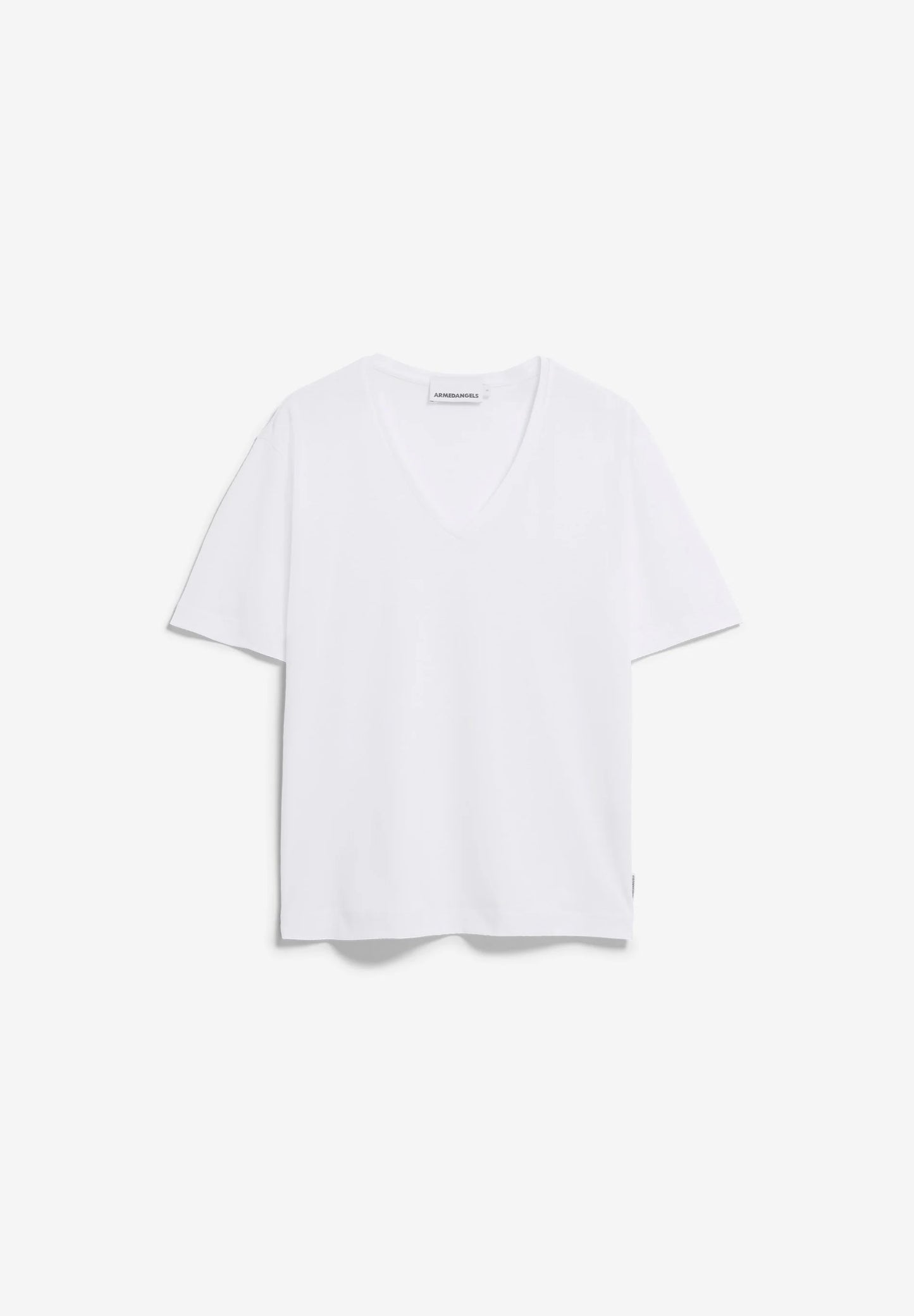 V-Neck T-Shirt – ARMEDANGELS Canada white flatlay front