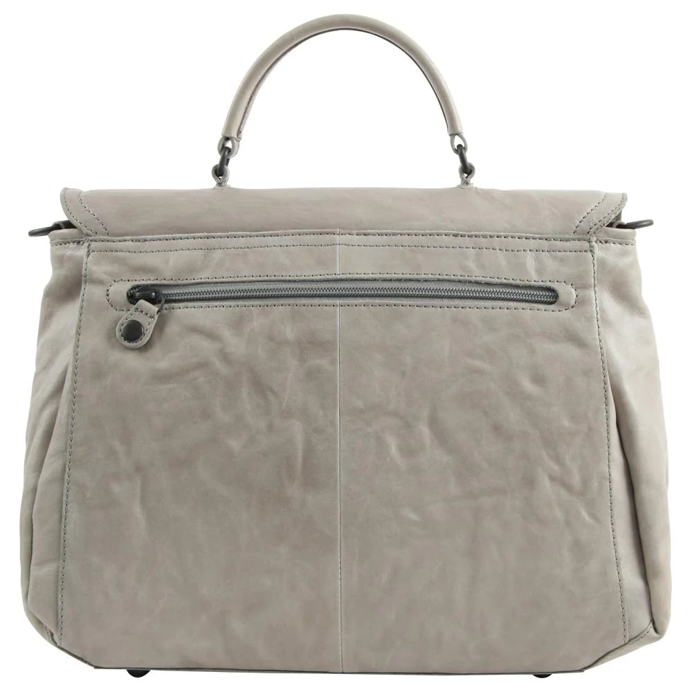 Aunts & Uncles - SS24 - Mrs Velvet Pie Leather Bag in Mouse - back display 2