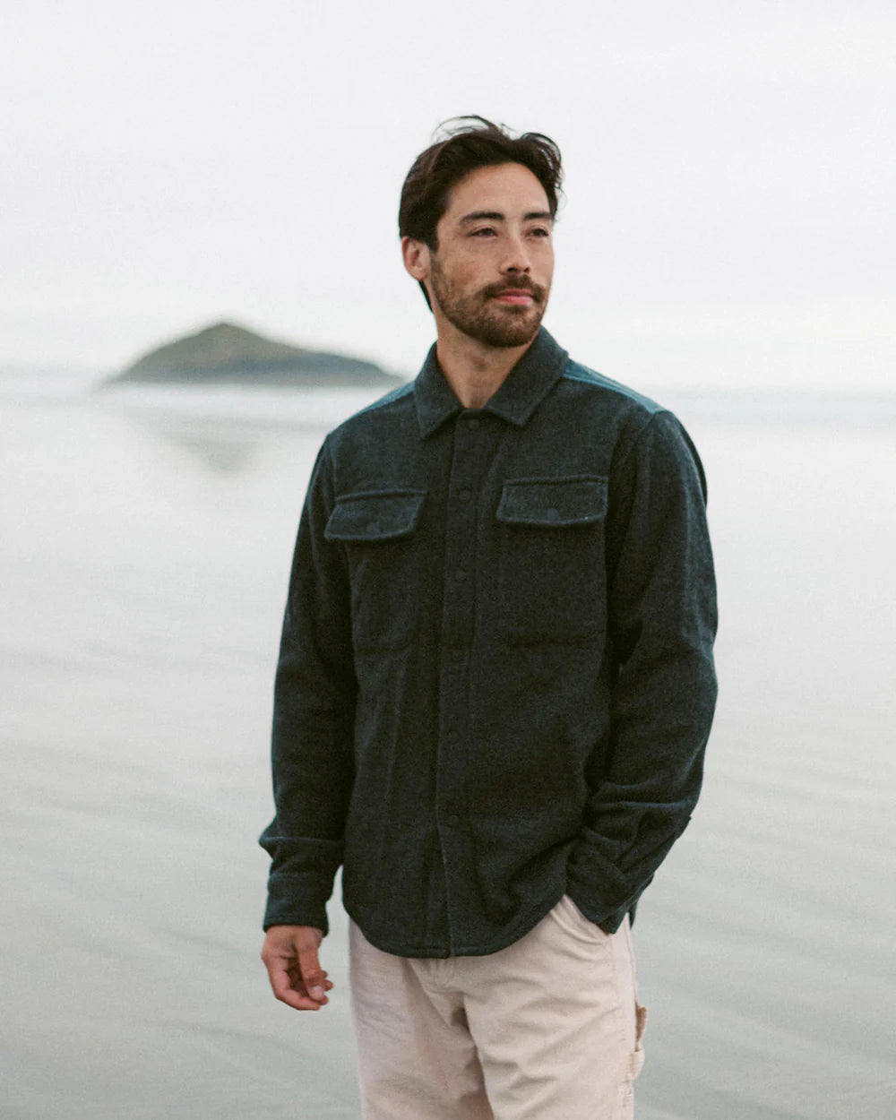 Men's Tofino Wool Fleece in Charcoal