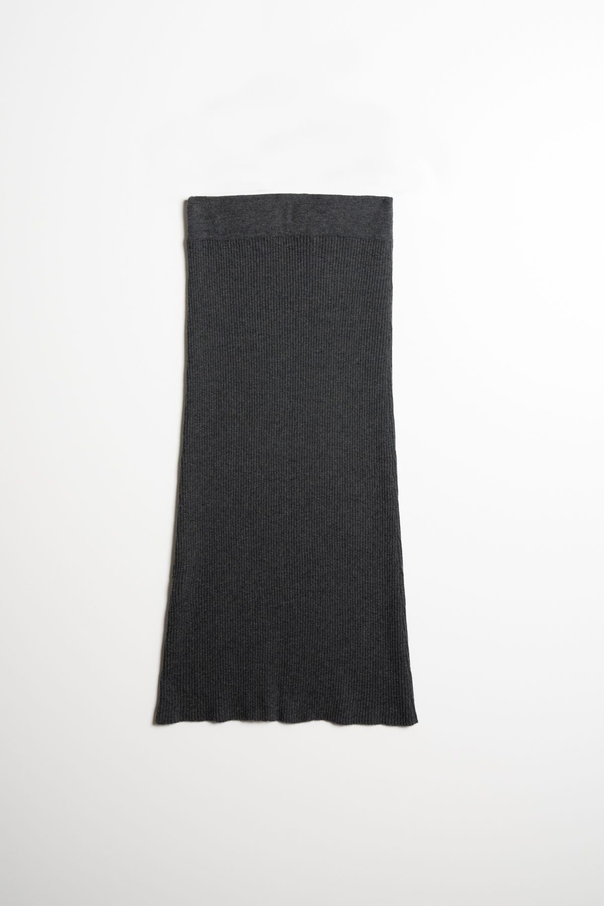 Merino Rib Skirt In Charcoal Grey