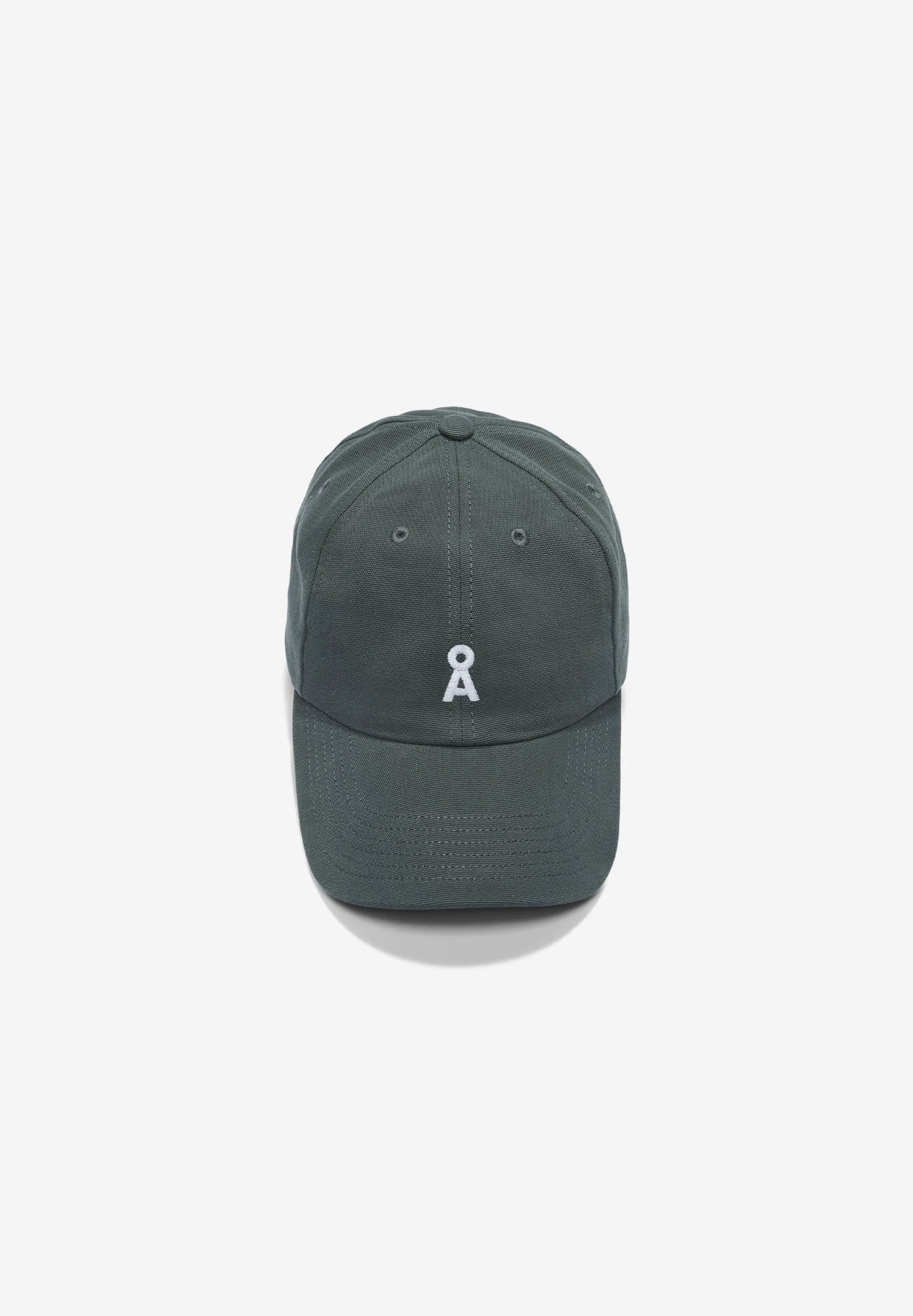 grey ball cap flat lay on white background