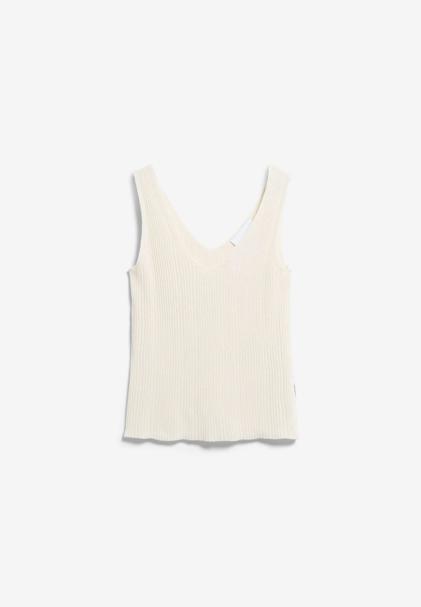 ARMEDANGELS Canada women's Linen Blend Knit Top in Undyed natural front flatlay shotl in Kelowna