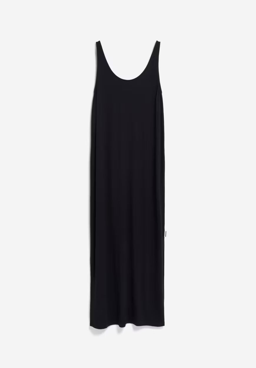 ARMEDANGELS Canada Maeliaa Jersey Dress - black dress sleeveless long scoop neck simple design