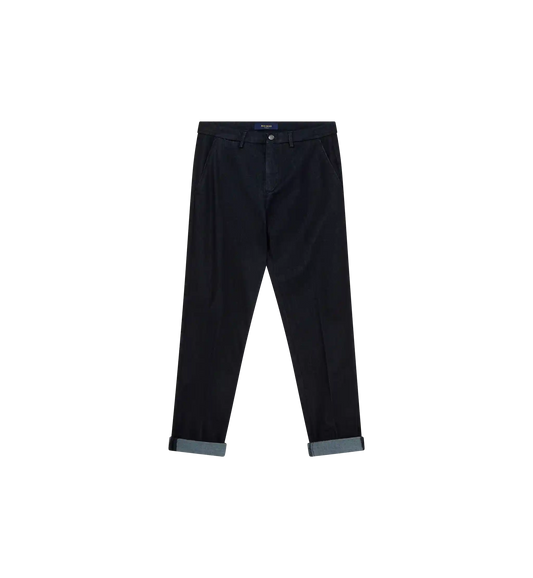 mos mosh gallery hunt comfy pant in dark blue front flatlay