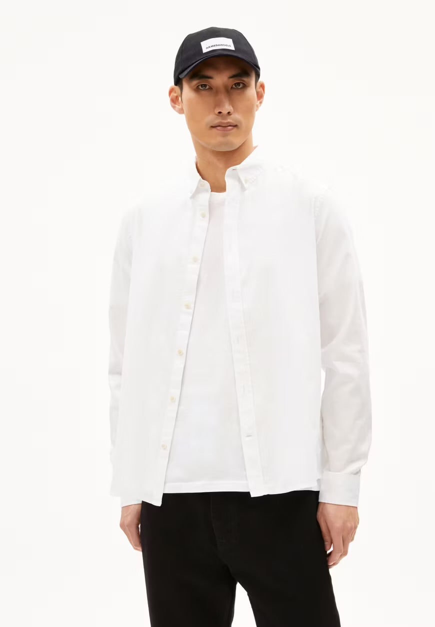 Armedangels - SS24 - Men Quaasa Shirt in White - front 1 